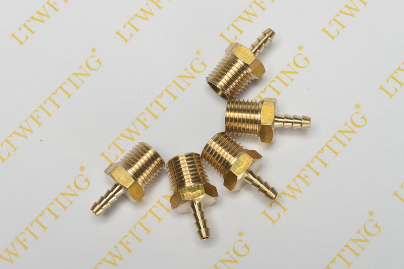 [Australia - AusPower] - LTWFITTING Brass Fitting Coupler 1/8-Inch Hose Barb x 1/4-Inch Male NPT Fuel Gas Water(Pack of 5) 