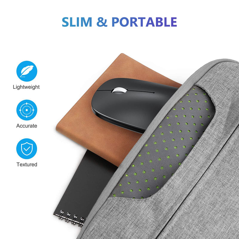 [Australia - AusPower] - OMOTON Bluetooth Mouse for iPad and iPhone (iPadOS 13/ iOS 13 and Above), Ultra-Thin Wireless Mouse Compatible with Bluetooth Enabled Computer, Laptop, PC, Notebook, and Mac Series, Matte Black 