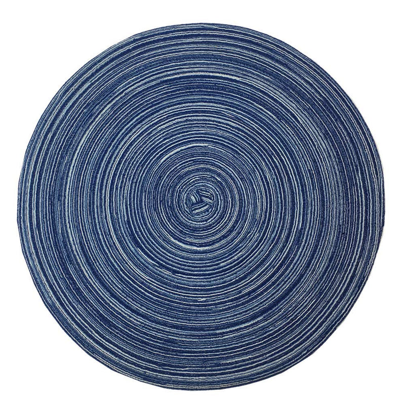 [Australia - AusPower] - WAZAIGUR Red-A，Placemats,Round Placemats for Dining Table Set of 4 Woven Heat Resistant Non-Slip Kitchen Table Mats Diameter 14 inch(Blue) Blue 