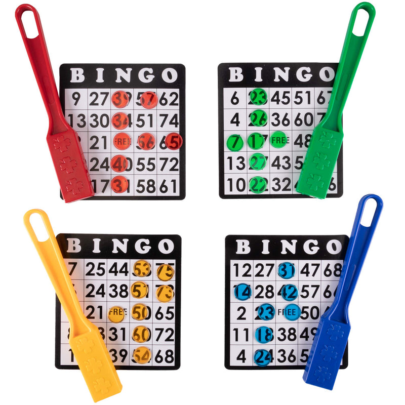 [Australia - AusPower] - Magnetic Bingo Wands, 4-Pack & 400 Metal Chips - Bulk Accessories for Senior & Family Game Nights - Educational STEM Kits for Learning, Sensory Bins, Science, Counting & Sorting 