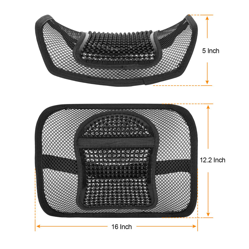 [Australia - AusPower] - Samyoung Mesh Back Lumbar Support, Back Support Seat Cushion with Breathable Mesh for Office Chairs Car 12” x 16” Black 
