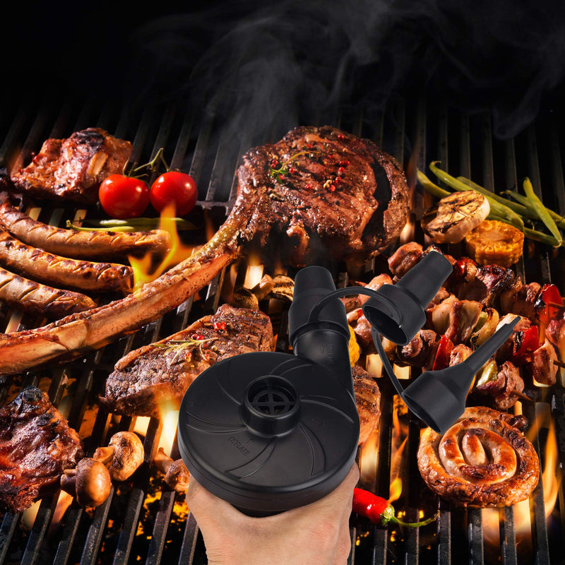 [Australia - AusPower] - sanipoe Battery Powered Air Mattress Pump, Electric Quick-Fill Blower Portable Inflator Deflator for Inflatables Raft Bed Boat Pool Toy, Black 