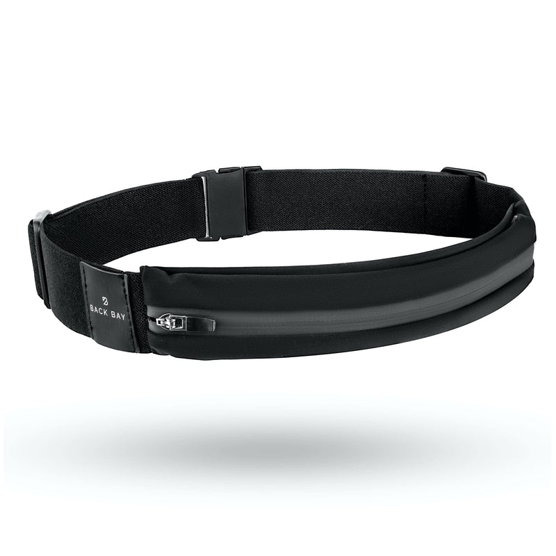 [Australia - AusPower] - No-Bounce Slim iPhone Running Belt for Women, Men [Fits iPhone 13, Max, iPhone 12 Pro, 11, XS, XR, X, 8 Plus, 7, 6] Back Bay Runner’s Phone Belt Waistband Pack, Waterproof for Runners Black 