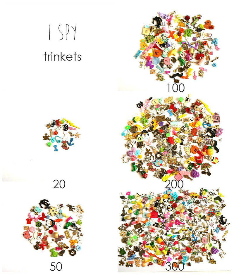 [Australia - AusPower] - Small Mixed I Spy trinkets for I spy Bag/Bottle, DIY Projects, Crafts, Scrapbooking, 1-3cm, Set of 50 trinkets 