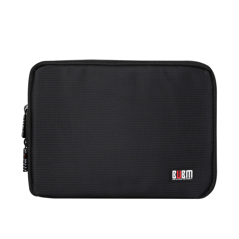 [Australia - AusPower] - BUBM Double Layer Electronic Accessories Organizer, Travel Gadget Bag for Cables, USB Flash Drive, Plug and More, Perfect Size Fits for iPad Mini (Medium, Black) Medium,2-layer 