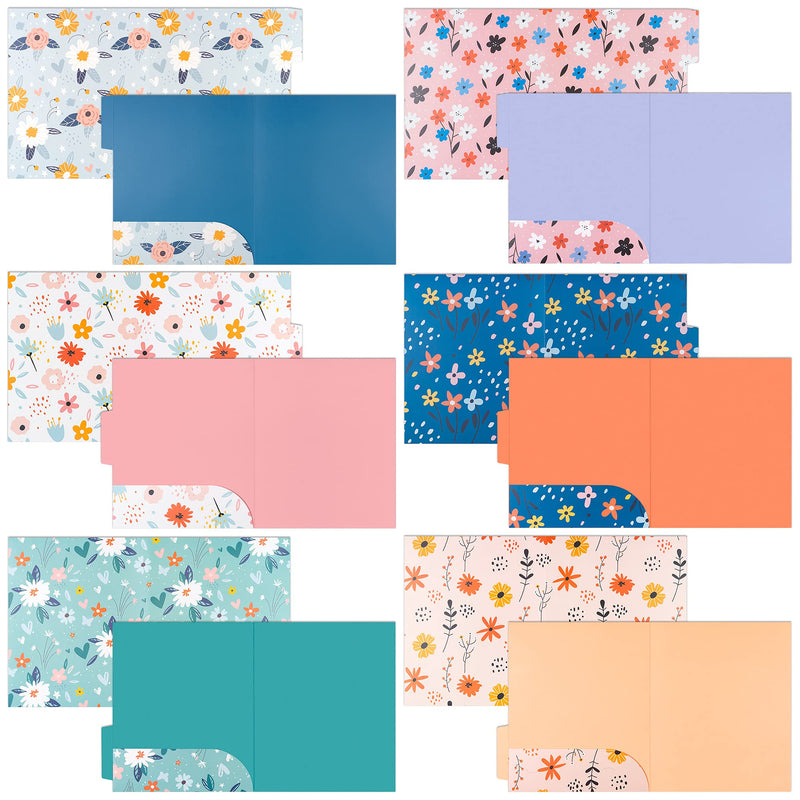 [Australia - AusPower] - Decorative File Folders, 12-Pack Cute Spring Floral File Folders, Letter Size, 6 Designs Spring Florets 