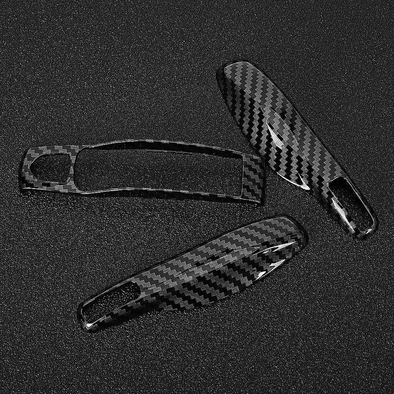 [Australia - AusPower] - Remote Key Cover Fit For Porsche Cayman/Macan/Boxster, 3Pcs/Set ABS Carbon Fiber Style Car Key Trim Cover 