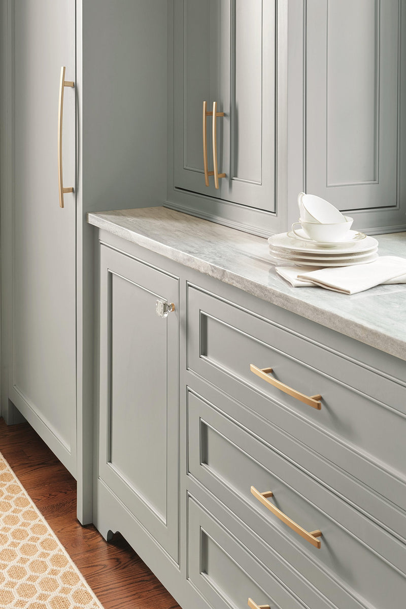 [Australia - AusPower] - Amerock | Cabinet Knob | Clear/Golden Champagne | 1-3/8 inch (35 mm) Length | Glacio | 1 Pack | Drawer Knob | Cabinet Hardware Square 