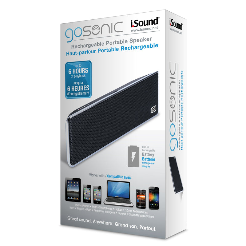 [Australia - AusPower] - iSound GoSonic Rechargable Portable Speaker (Black) Black Standard Packaging 