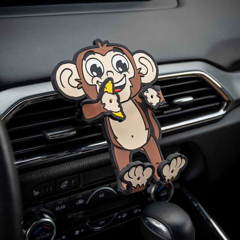 [Australia - AusPower] - Monkey Hug Buddy Air Vent Car Phone Holder, Adjustable, Universal Fit, Cell Phone Mount Compatible with iPhone, Samsung Galaxy, LG, Google, Nexus 5X, Moto, Black and Other Smartphones 