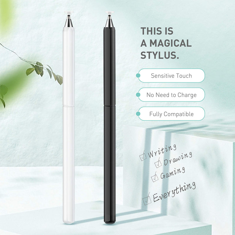 [Australia - AusPower] - Stylus Pens for Touch Screens, Universal High Sensitive & Precision Capacitive Disc Tip Touch Screen Pen Stylus for iPhone/iPad/Pro/Samsung/Galaxy/Tablet/Kindle/iWatch Black 