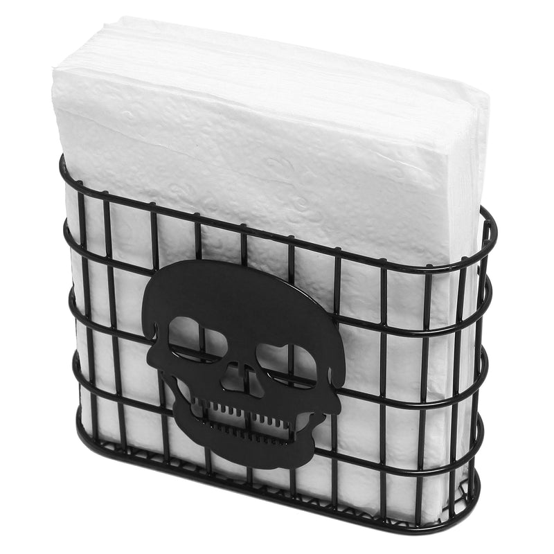 [Australia - AusPower] - MyGift Skull Design Tabletop Napkin Holder, Metal Wire Paper Towel Dispenser, Black 