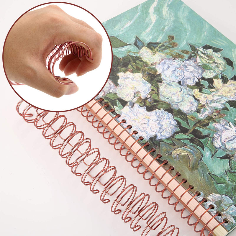 [Australia - AusPower] - 6 Pieces Twin Loop Wire Binding Spines Double Loop Wire Binding Rings Wire Cinch 1 Inch Diameter 23 Holes for Teacher Student Document Notebook Making, Rose Gold 