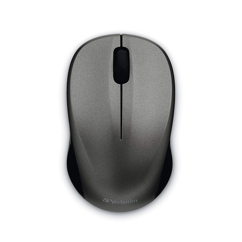 [Australia - AusPower] - Verbatim Wireless Silent Mouse 2.4GHz with Nano Receiver - Ergonomic, Blue LED, Noiseless and Silent Click for Mac and Windows - Graphite, 1.4" x 2.3" x 3.7" Graphite Mouse 