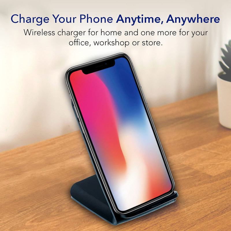 [Australia - AusPower] - Charging Dock Stations - Qi-Certified Wireless Charging Pad for iPhone, Samsung and Lg, Fast Charger Compatible with Most Modern Smartphones, Cell Phone Charging Pad, 10 Watts 