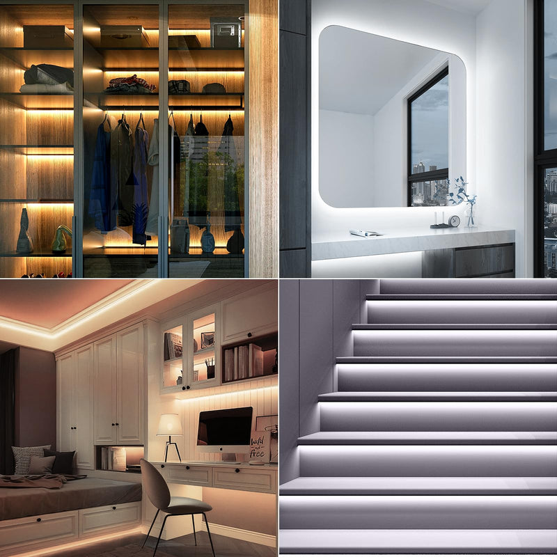 [Australia - AusPower] - 2 Pack Battery Powered Led Lights, 2700K-6000K Tunable White 9.9Ft 90LED Under Cabinet Lights led light strips with Remote & USB Dimmable,Timer,Cuttable for Kitchen,Shelf,Stairs,Desk,Indoor,Outdoor 9.9Ft 90LED 2Pack 