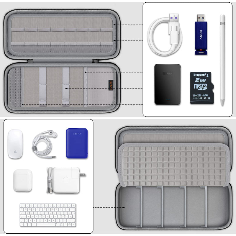 [Australia - AusPower] - Hard Electronics Organizer, Universal Travel Cable Organizers, Large Electronic Accessories Storage Case Bag for Laptop Adapter, Cord, Charger, Plug, Hard Drive, Earphone, USB Hub, Black 