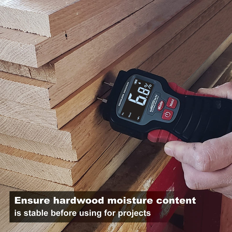 [Australia - AusPower] - Calculated Industries 7445 AccuMASTER Duo Pro Pin & Pinless Moisture Meter Detects Hidden Leaks and Moisture | Combo Non-invasive Pad + Pin Sensors | for Restoration Contractors, Woodworkers, DIYs Dual Pin+Pinless, Backlit LCD 