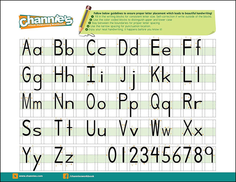 [Australia - AusPower] - Channie’s My First Letters, Easy to Trace, Write, Color, and Learn Alphabet Practice Handwriting & Printing Workbook, 80 Pages Front & Back, 40 Sheets, Grades PreK - 1st, Size 8.5” x 11” 