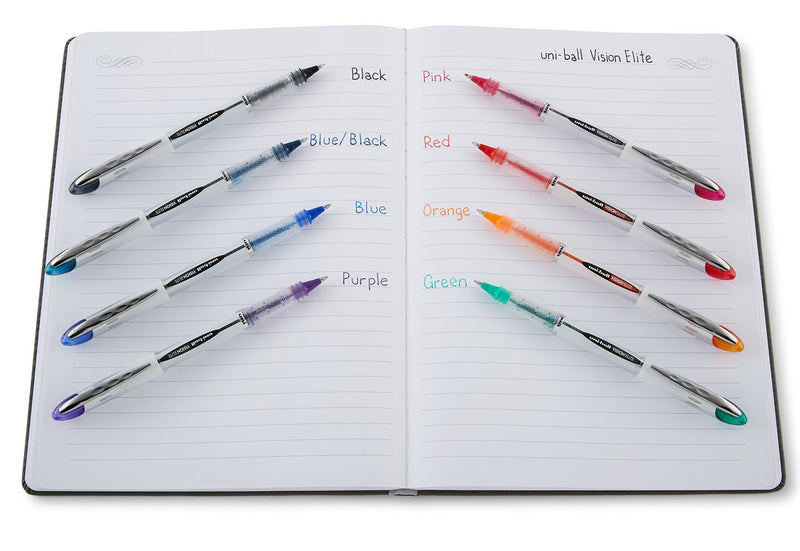 [Australia - AusPower] - uni-ball Vision Elite Rollerball Pens Fine Point Micro Tip, 0.5mm, Assorted, 8 Pack 8 Count (Pack of 1) Micro Point 
