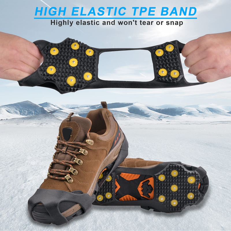 [Australia - AusPower] - Crampons Ice Cleats Snow Traction Cleats for Walking on Snow and Ice Winter Ice Snow Grips 11 Studs Anti-Slip Traction Cleats for Shoes and Boots Medium 
