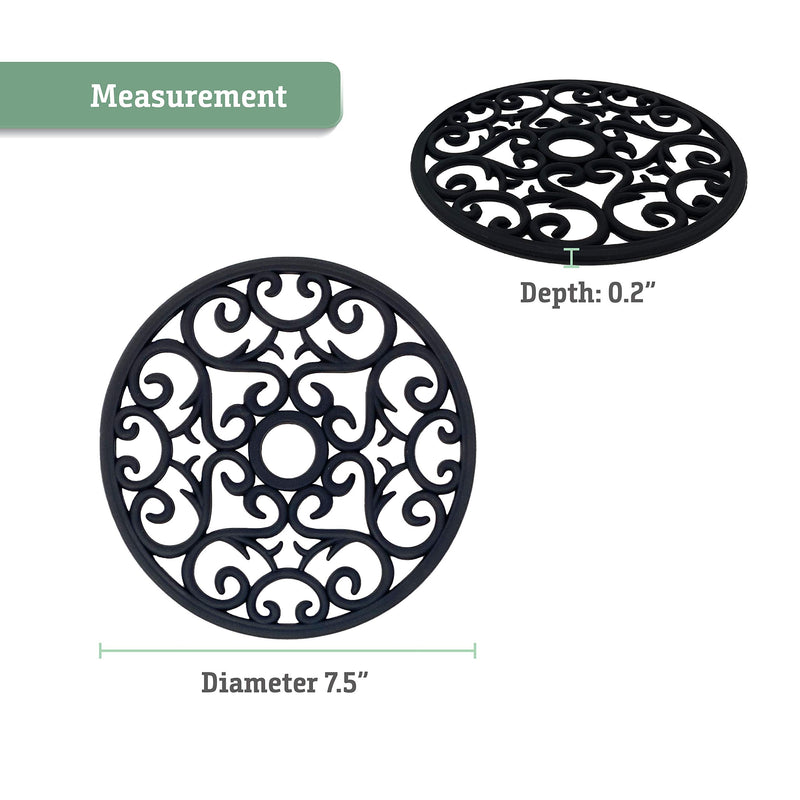 [Australia - AusPower] - Makerstep Silicone Trivet Mat 3 Set in Heart Design Trivets. Hot Pan Holder Hot Pads for Countertop & Table. Non Slip, Serving Dishes Plates. Dishwasher Safe, Heat Resistant Kitchen Gadgets, Black 