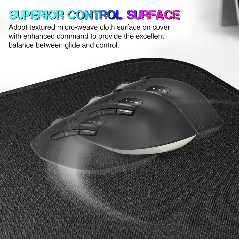 [Australia - AusPower] - ETZ Large Gaming Mouse Pad 31.5 x 11.8 × 0.12 in,with Stitched Edges,Extended Mousepad,Durable Non-Slip Natural Rubber Base,Washable Keyboard Pad,Desk Pad for Gamer,Office & Home,Black Black 