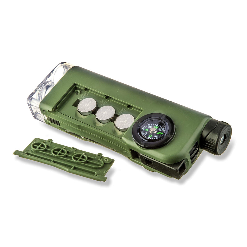 [Australia - AusPower] - Carson X-Scope Kids 7 Function Multi Purpose Optical Pocket Tool with 30x Microscope, 8x Telescope, 9x Fold-Out Magnifier, Flashlight, Signal Whistle, Directional Compass and Digital Clock (CP-11) 