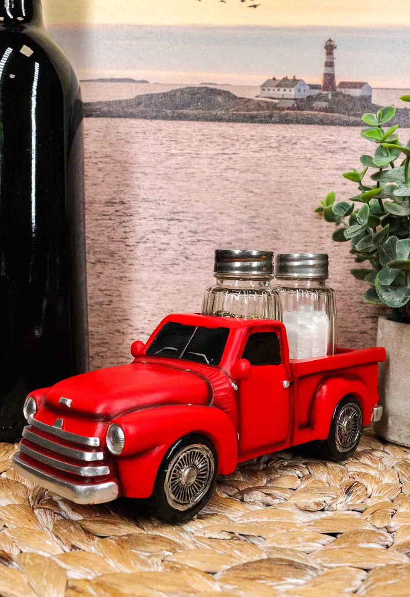 [Australia - AusPower] - Ebros Classic Old Fashioned Red Pickup Truck Figurine Holder For Glass Salt And Pepper Shakers Kitchen Decor Statue (S&P Shakers) S&P Shakers 