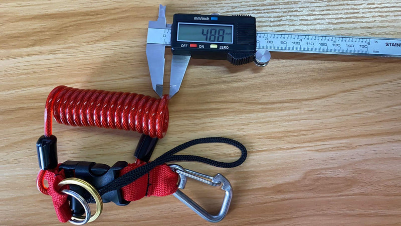[Australia - AusPower] - Scuba Diving Lanyard,Spring Coiled Lanyard,Double End Snap Hook Clip Diving Hook with Quick Release Buckle for Cameras and Dive Lights Set of 1 