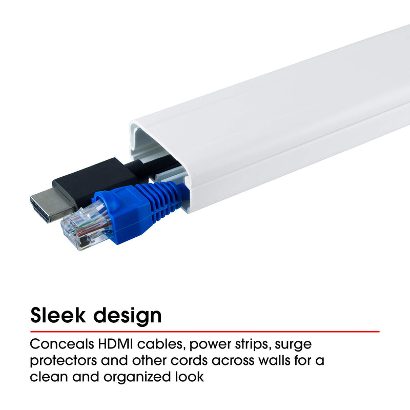 [Australia - AusPower] - Power Gear, Hides, Paintable to Match Channel, Management Kit, Easy Install, 4 Count, 33636 Cable, Wall Cord Cover | White 