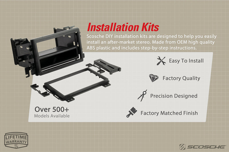 [Australia - AusPower] - Scosche KA2418DDB Compatible with 2016-19 Kia Sorento ISO Double DIN Dash Kit Black 