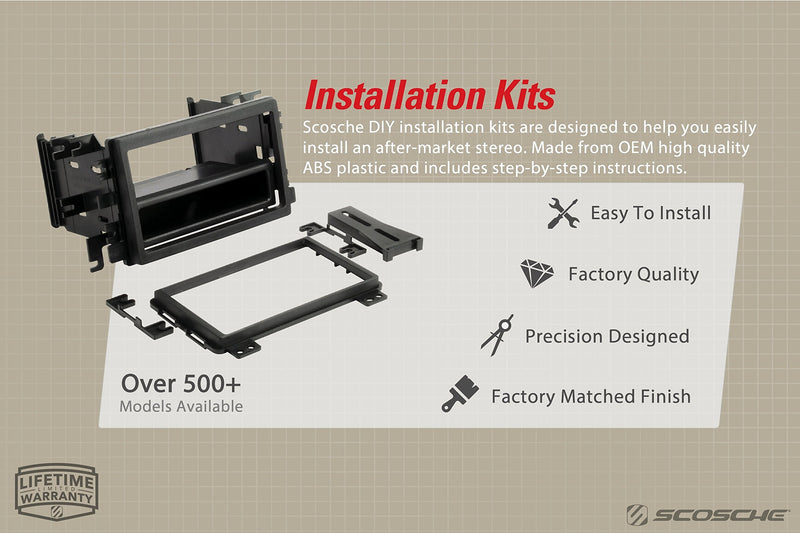 [Australia - AusPower] - Scosche TA2053BKB Compatible with 2005-2011 Toyota Tacoma Double Din Dash Kit (Black) 