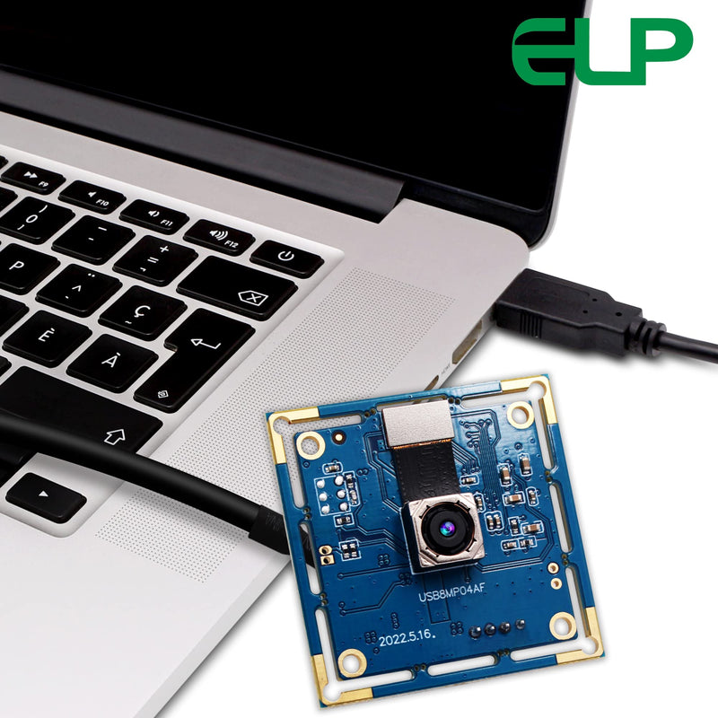 [Australia - AusPower] - ELP 8mp USB Camera Autofocus 4K PC Camera Module for Computer and Raspberry Pi Mini UVC USB2.0 Webcam Board IMX179 Industrial Lightburn Camera Low Distortion CCTV Laser Engraver Camera for Laptop 