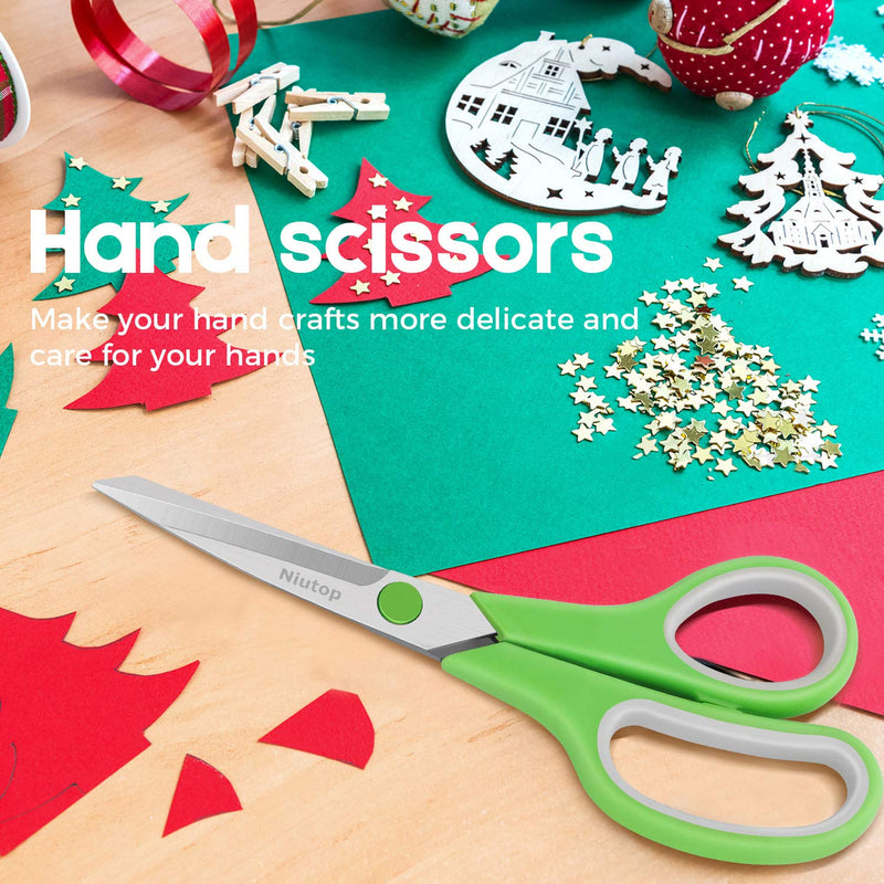 [Australia - AusPower] - Scissors Bulk Set of 5-Pack, Niutop 8" Multipurpose Sharp Scissors for Office Home High/Middle School Student Teacher Scissor Supplies Kit, Soft Comfort-Grip Right/Left Handles, Back to School Gift 