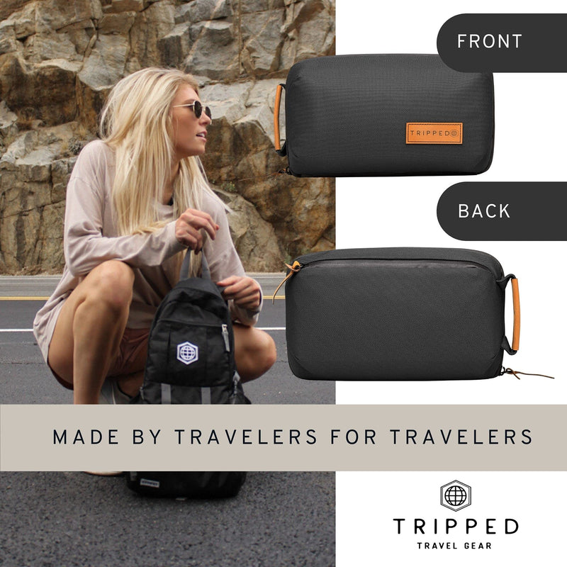 [Australia - AusPower] - Tech Bag and Electronics Organizer Bag for Travel (Black) Black 