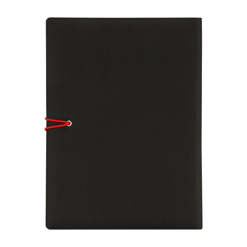 [Australia - AusPower] - NuVision Portfolio Leather Padfolio Binder, Business Planner File Folder with Elastic Band Closure, Writing Pad Notebook, Resume Document Organizer, Legal Pad for Women Men Black (Ver. 3) 