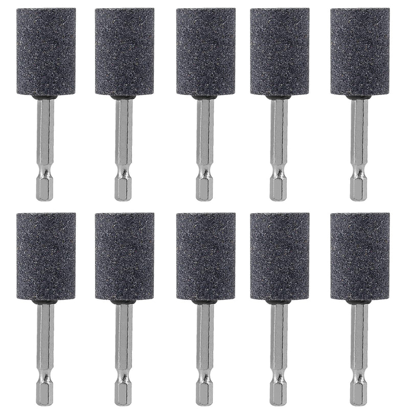 [Australia - AusPower] - Aracombie 10PCS Abrasive Drill Bits Stone Grinding Bits, 1/4" Hex Shank Small Grinding Wheel Bits Aluminum Oxide Grinding Stone, Stone Flap Wheel for Polishing, Deburring, Carving, Engraving, 120 Grit Cylindrical Shaped 10.0 