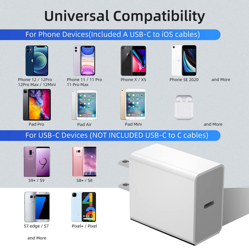 [Australia - AusPower] - iPhone Fast Charger, 【Apple MFi Certified】 20W iPhone Charger Lightning Cable 3FT Fast Charging Data Sync Cords Compatible with iPhone 12/mini/Pro/Max/11/Pro/Xs/XR/X/8/7/Plus 