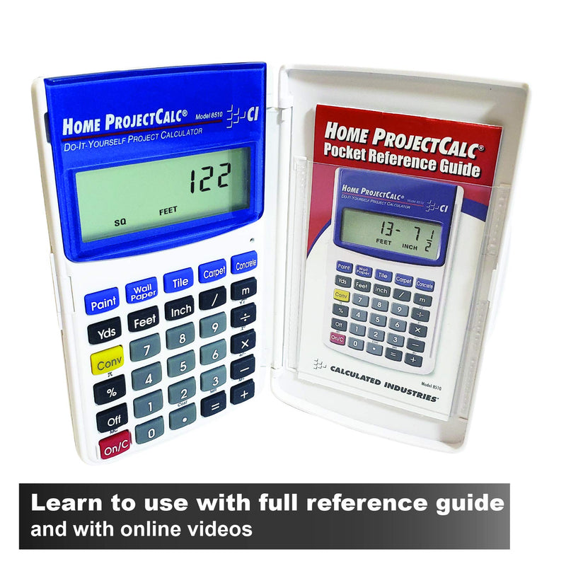 [Australia - AusPower] - Calculated Industries 8510 Home ProjectCalc Do-It-Yourselfers Feet-Inch-Fraction Project Calculator | Dedicated Keys for Estimating Material Quantities and Costs for Home Handymen and DIYs, White 