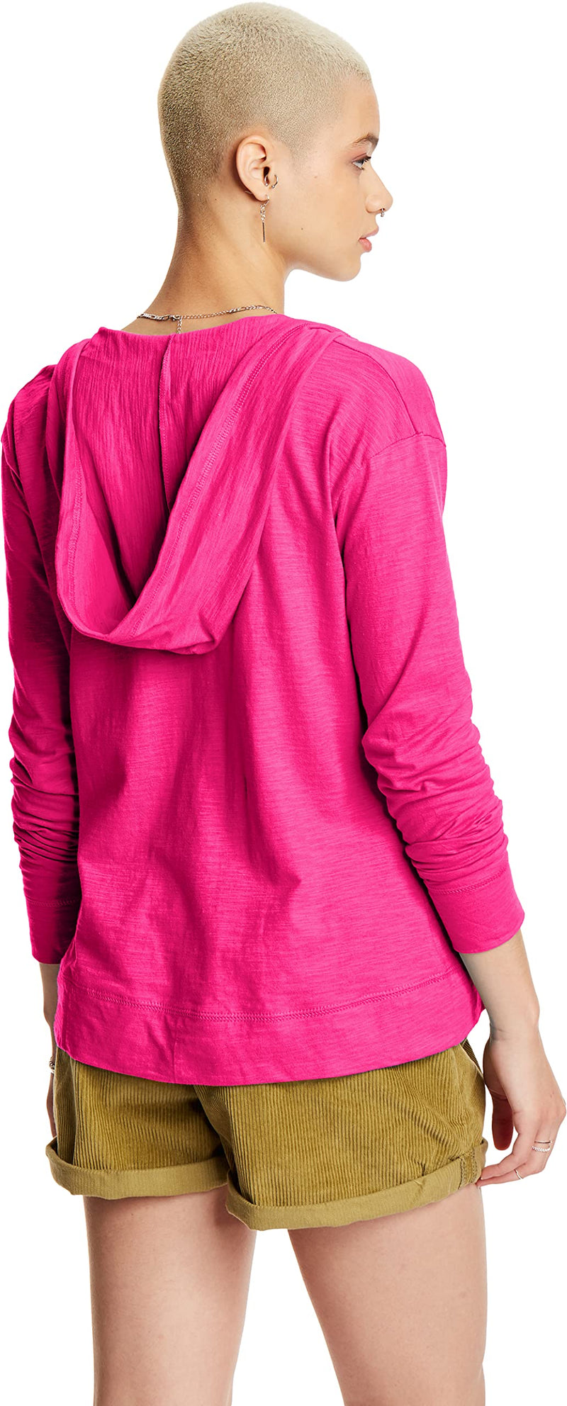 [Australia - AusPower] - Hanes Women's Slub Jersey Hoodie Small Amaranth 