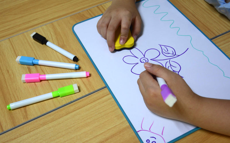 [Australia - AusPower] - Dry Erase Lapboard Double Sided, Dry Erase Board with Lines for Kids, Small Whiteboard for Home & School 