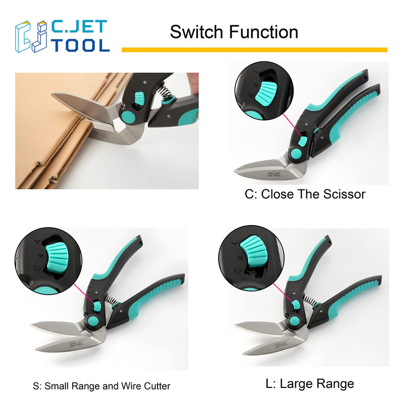 [Australia - AusPower] - C.JET TOOL 10" Heavy Duty Scissors, Industrial Scissors, Multipurpose, Scissors for Carpet, Cardboard and Recycle, Professional Soft Grip Stainless Steel (Turquoise) 10" Turquoise 