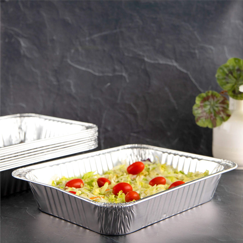 [Australia - AusPower] - Plasticpro Disposable 9 x 13 Aluminum Foil Pans Half Size Deep Steam Table Bakeware - Cookware Perfect for Baking Cakes, Bread, Meatloaf, Lasagna Pack of 10 