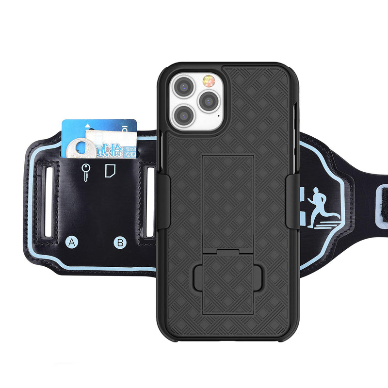 [Australia - AusPower] - igooke iPhone 12 Pro Max Sports Armband, Hybrid Hard case Cover Built in Kickstand with Sports Armband Combo,Running Case for Sports Jogging Exercise Fitness (iPhone 12 Pro Max 6.7 inch) iPhone 12 Pro Max 6.7 inch 