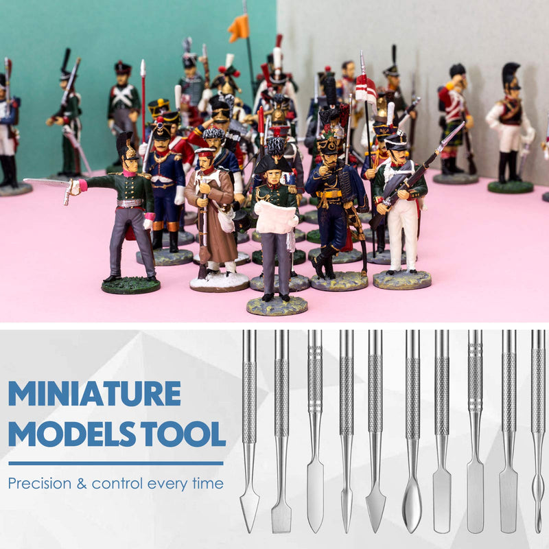 [Australia - AusPower] - 5 Pieces Miniature Sculpting Tools Set Mini Stainless Steel Double-Headed Tool for Model and Convert Plastic, Resin and Metal Tabletop War Game Miniatures Models 