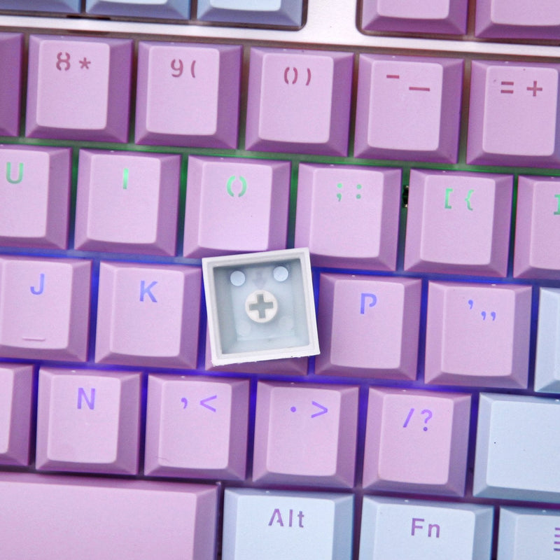 [Australia - AusPower] - E-Yooso Keycaps Set, PBT Double Shot, Translucent Backlit 104 Key Cap with Key Puller for Mechanical Gaming Keyboards(Purple Blue) Purple Blue 