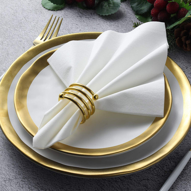 [Australia - AusPower] - LEKOCH Disposable Guest Towel Linen Feel White Weddings Napkin,Air-laid Napkins, Paper Hand Towels for Valentine's Day,Weddings, Kitchen, Parties 16" x 16" (50 Pack) 