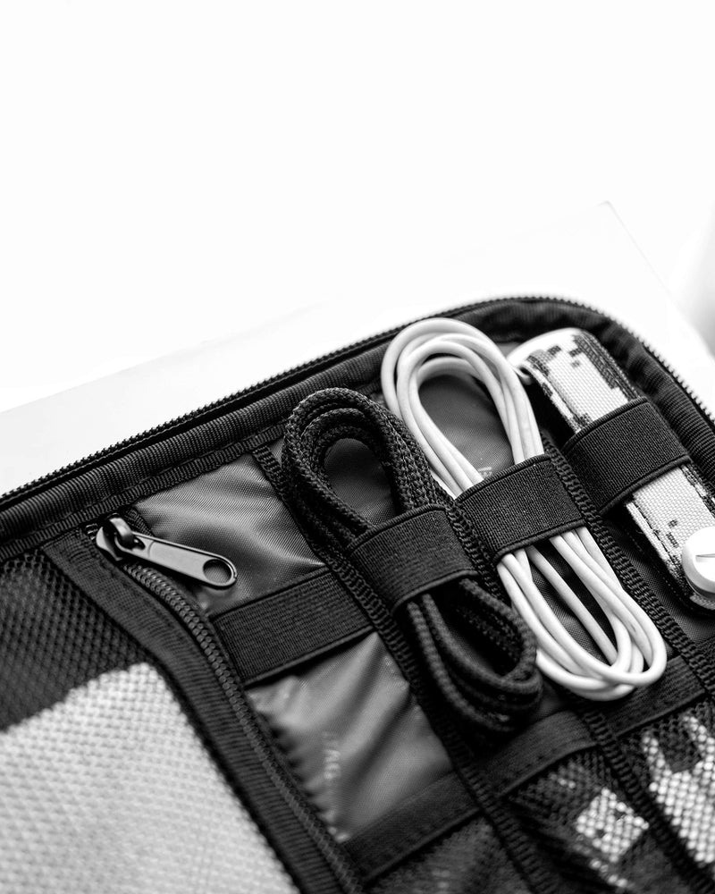 [Australia - AusPower] - BAGSMART Electronic Organizer Travel Universal Cable Organizer Electronics Accessories Cases for Cable, Charger, Phone, USB, SD Card, Dark Blue 