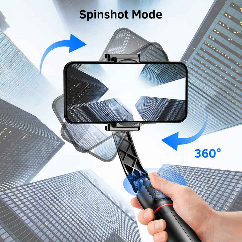 [Australia - AusPower] - Smartphone Gimbal Stabilizer with Remote, Aluminum Extendable Selfie Stick Tripod, 360° Automatic Rotation, Auto Balance for Live Video Recording, Vlogging, YouTube Compatible with iPhone and Android 